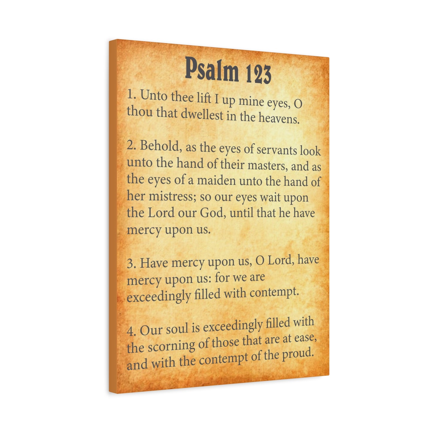 Scripture Walls Psalm 123 Gold Bible Chapter Canvas Christian Wall Art Ready to Hang