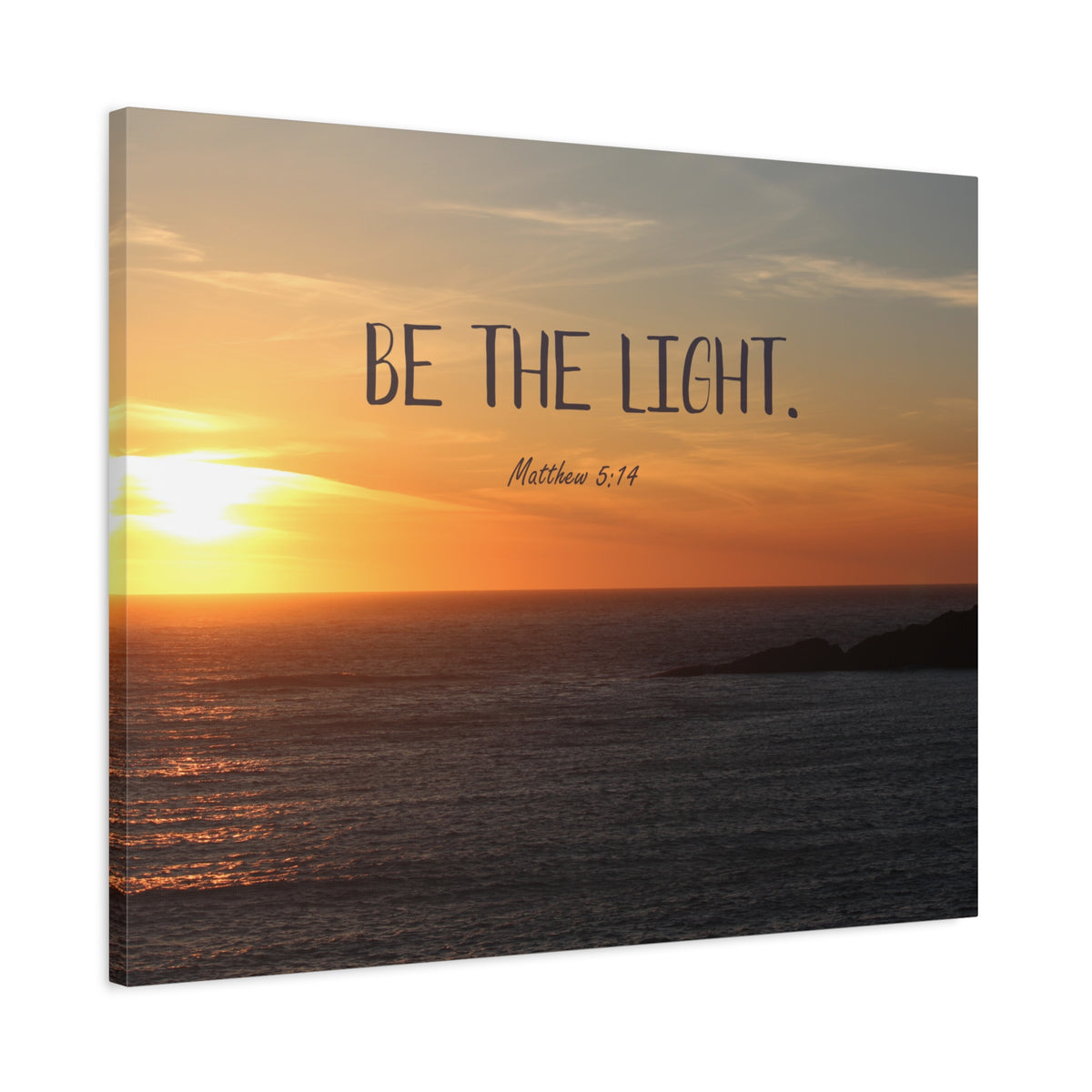 Scripture Canvas The Light Matthew 5:14 Christian Wall Art Bible Verse Print Ready to Hang