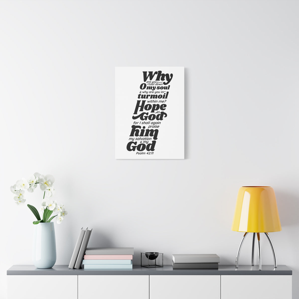 Scripture Walls Why Are You Cast Down Psalm 42:11 Bible Verse Canvas Christian Wall Art Ready to Hang