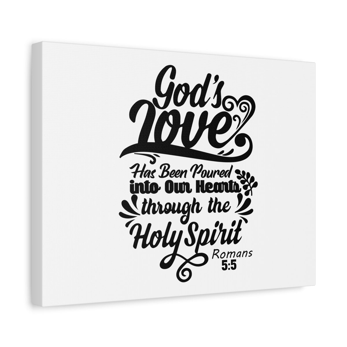 Scripture Canvas God's Love Romans 5:5 Christian Wall Art Bible Verse Print Ready to Hang