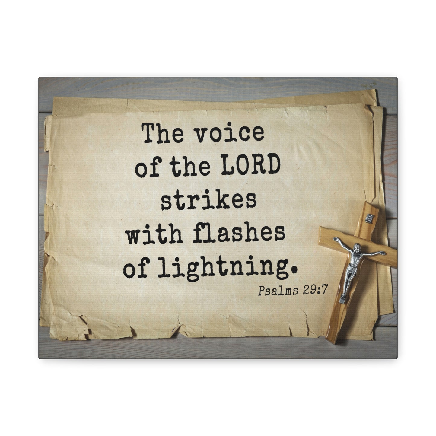 Voice Of The Lord Psalms 29:7 Bible Verse Canvas Christian Wall Art Ready to Hang