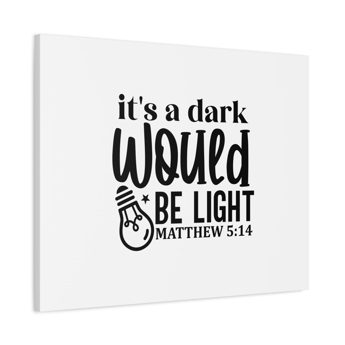 Scripture Canvas Be Light Matthew 5:14 Christian Wall Art Bible Verse Print Ready to Hang