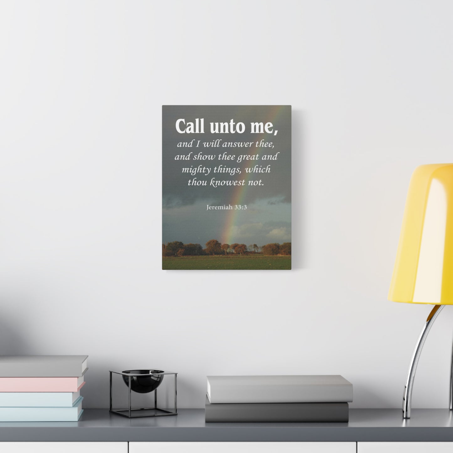 Scripture Canvas Call Unto Me Jeremiah 33:3 Christian Wall Art Bible Verse Print Ready to Hang