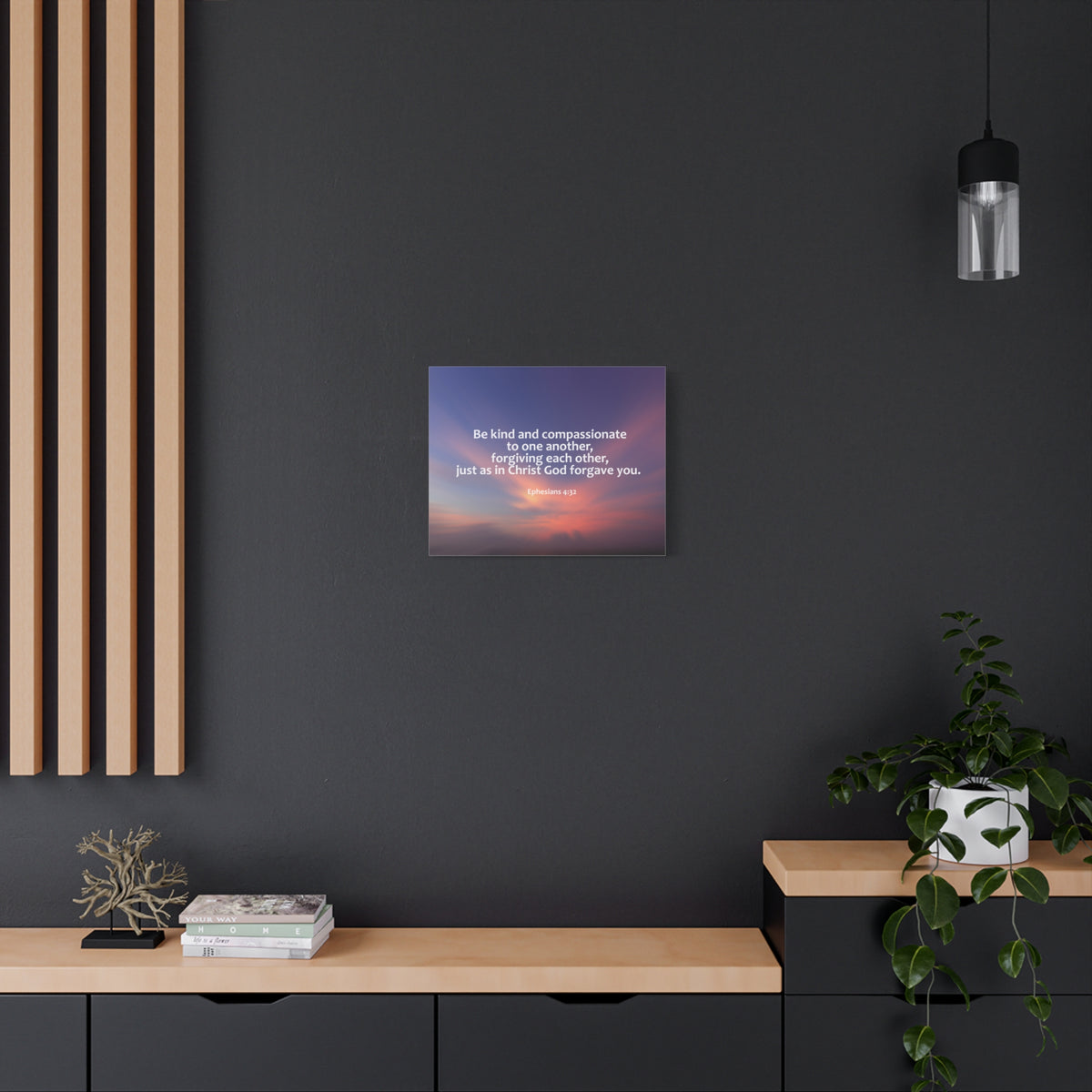 Scripture Canvas Kind and Compassionate Ephesians 4:32 Christian Wall Art Bible Verse Print Ready to Hang