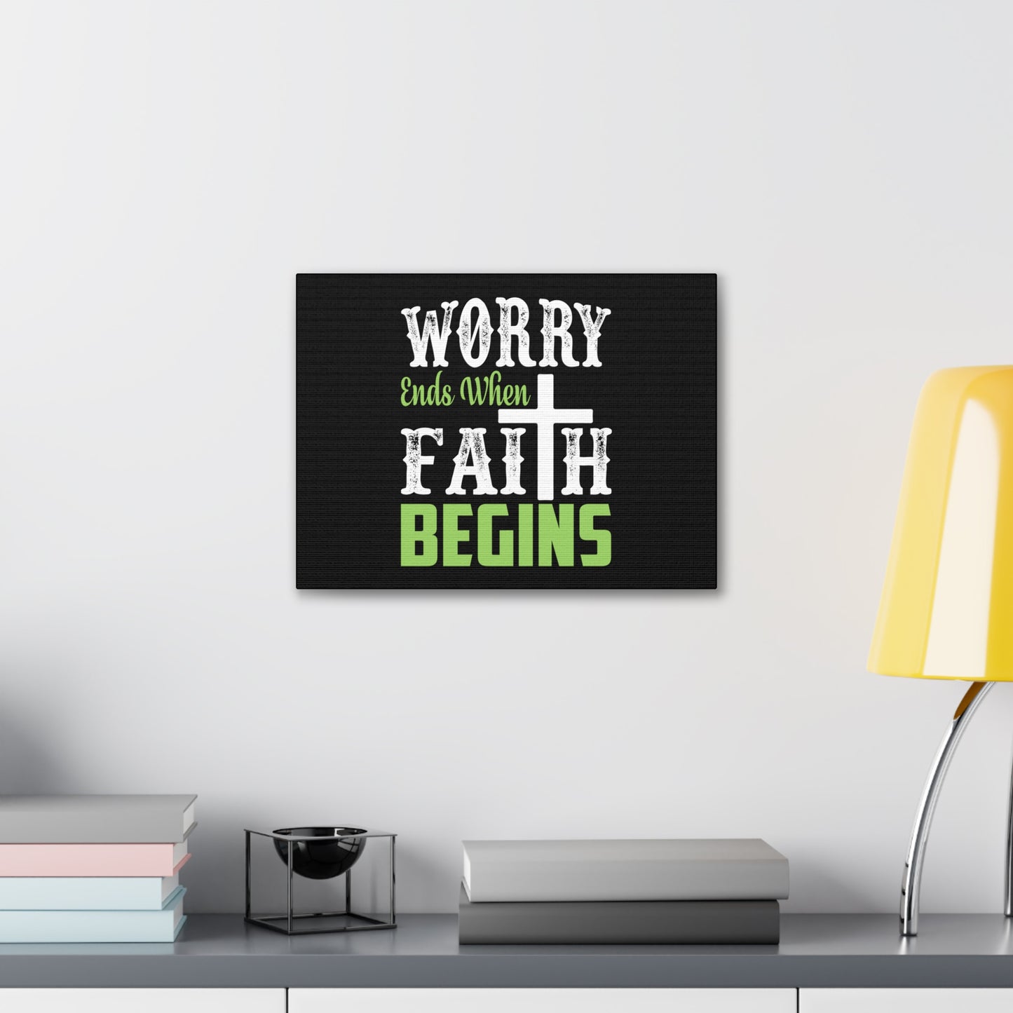 Worry Ends When Faith Begins 1 Peter 5:7 Christian Wall Art Bible Verse Print Ready to Hang