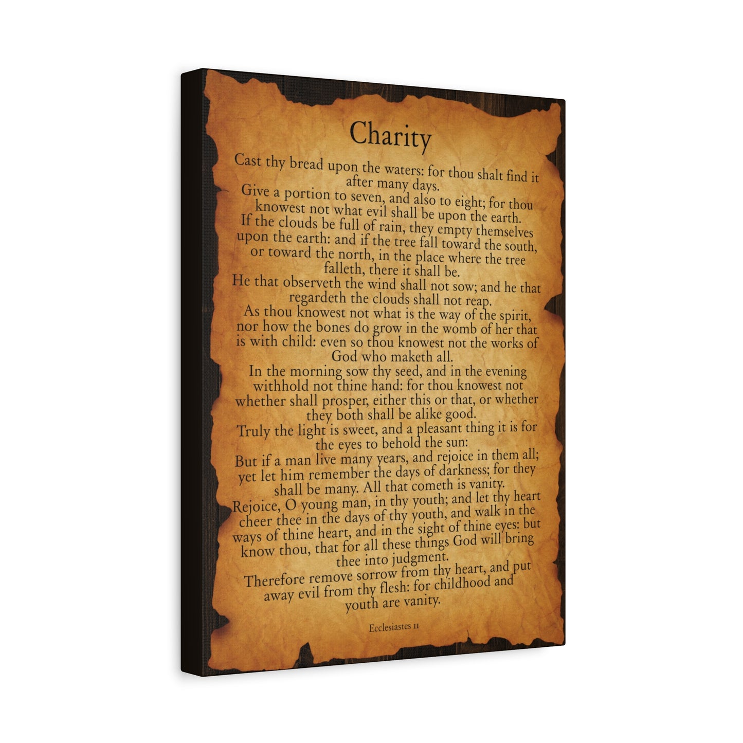 Scripture Walls Charity Ecclesiastes 11 Gold Brown Bible Verse Canvas Christian Wall Art Ready to Hang