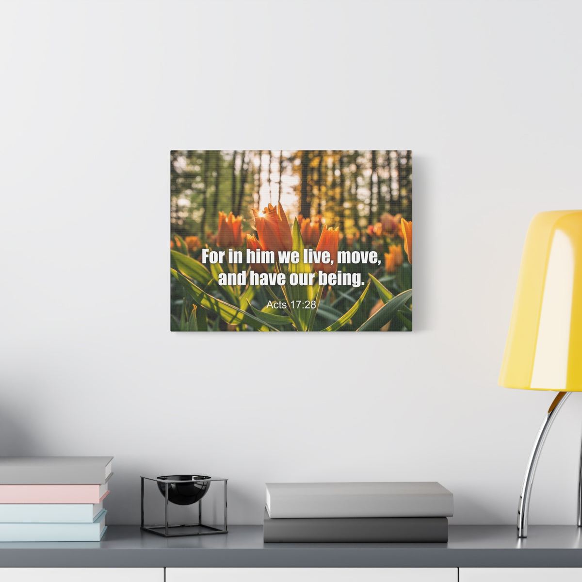 Scripture Canvas Our Being Acts 17:28 Christian Wall Art Bible Verse Print Ready to Hang
