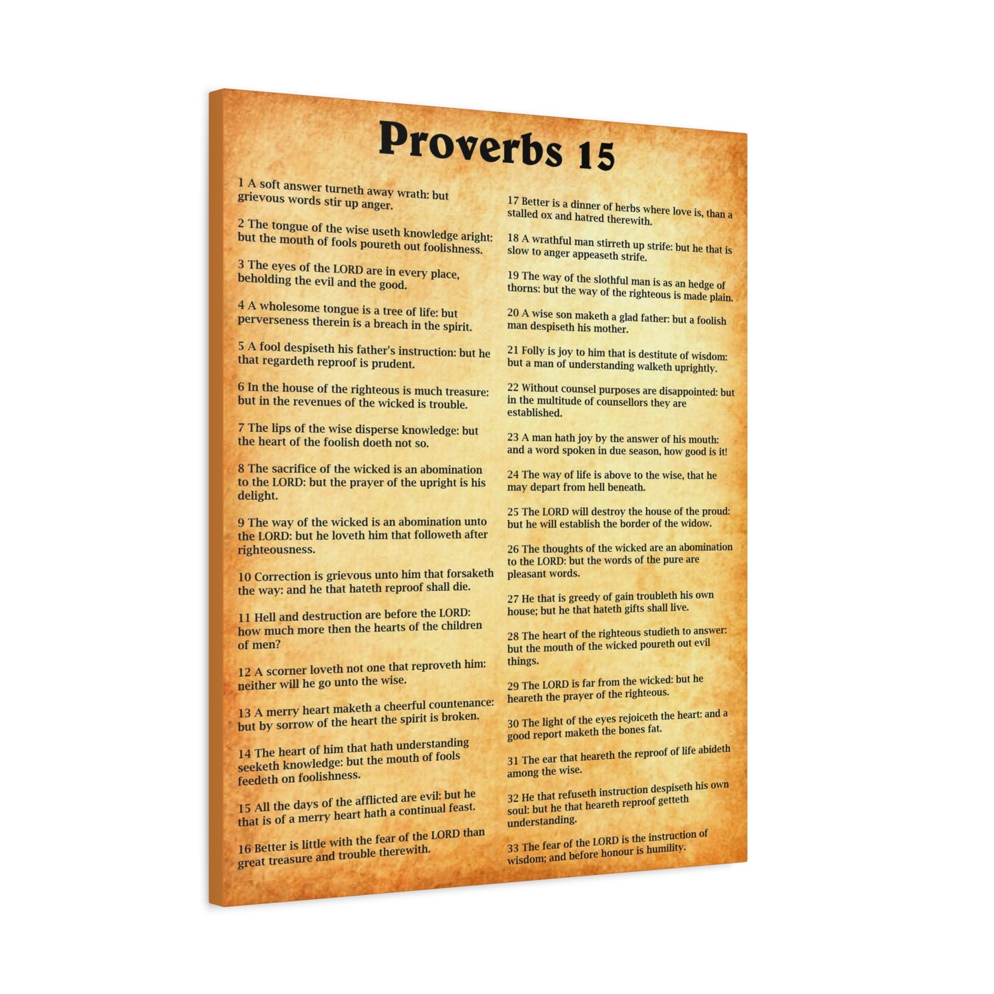 Scripture Walls Proverbs Chapter 15 Gold Bible Canvas Christian Wall Art Ready to Hang Unframed