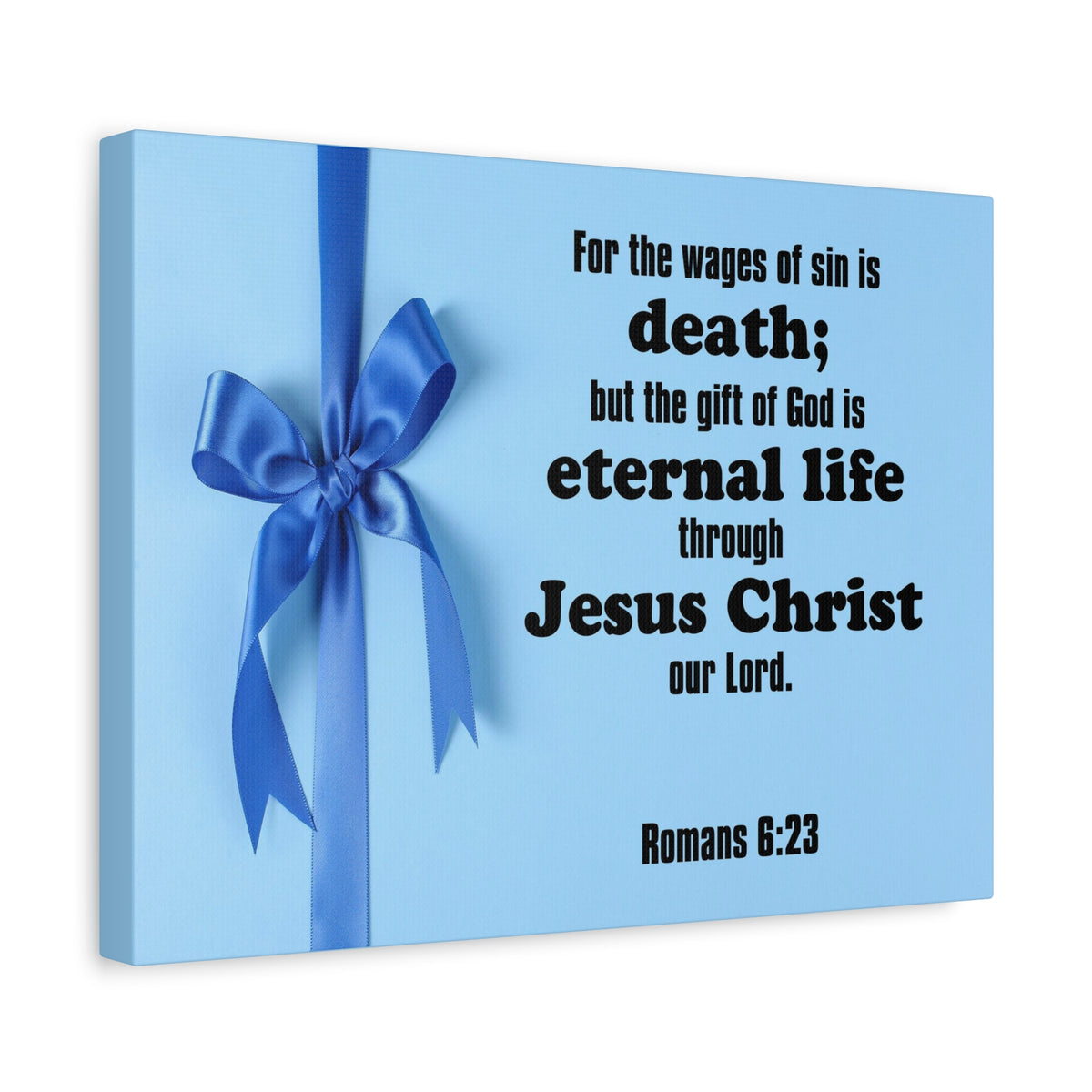 Scripture Canvas Eternal Life Romans 6:23 Christian Wall Art Bible Verse Print Ready to Hang