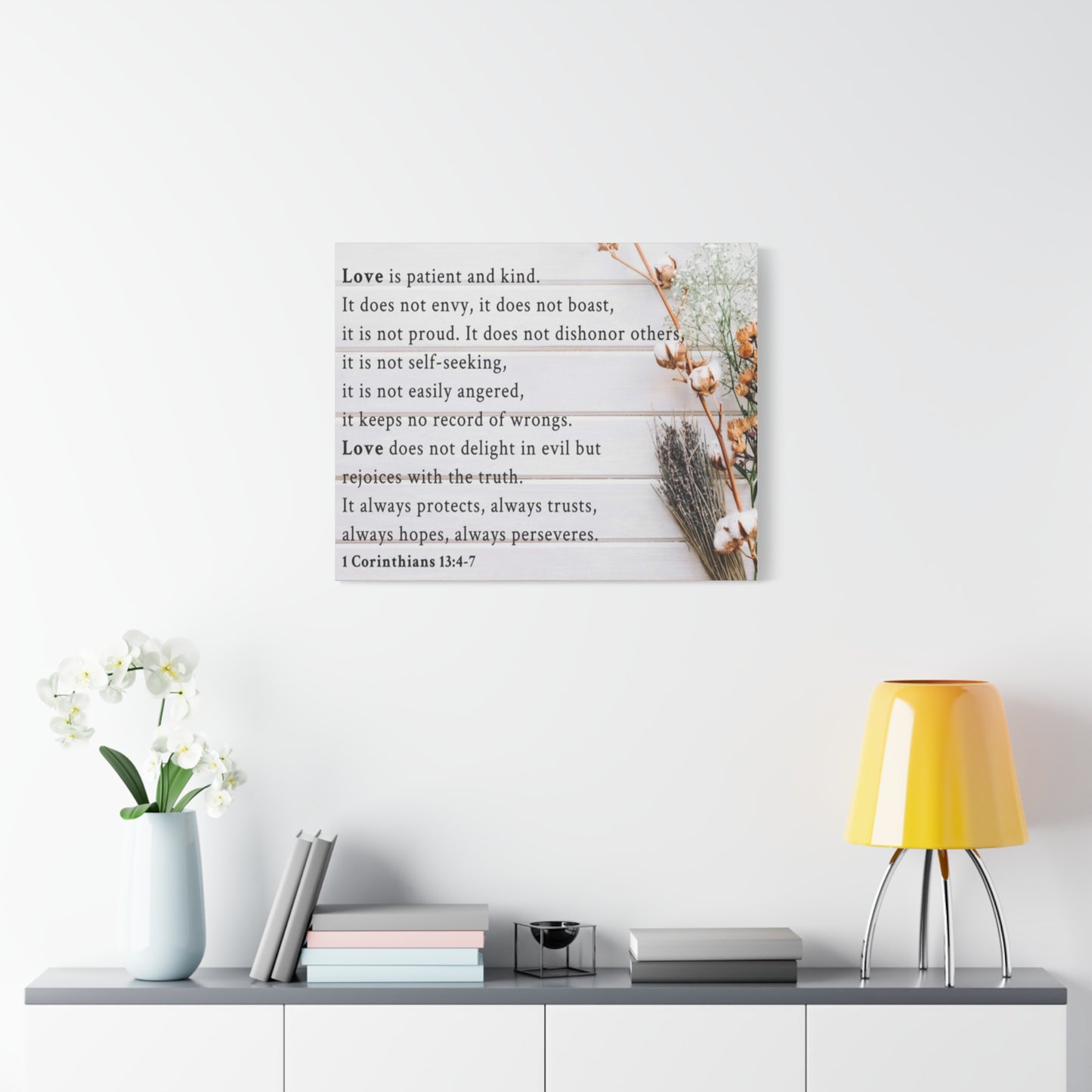 Scripture Walls Love is 1 Corinthians 13:4-7 Bible Verse Canvas Christian Wall Art Ready to Hang Unframed
