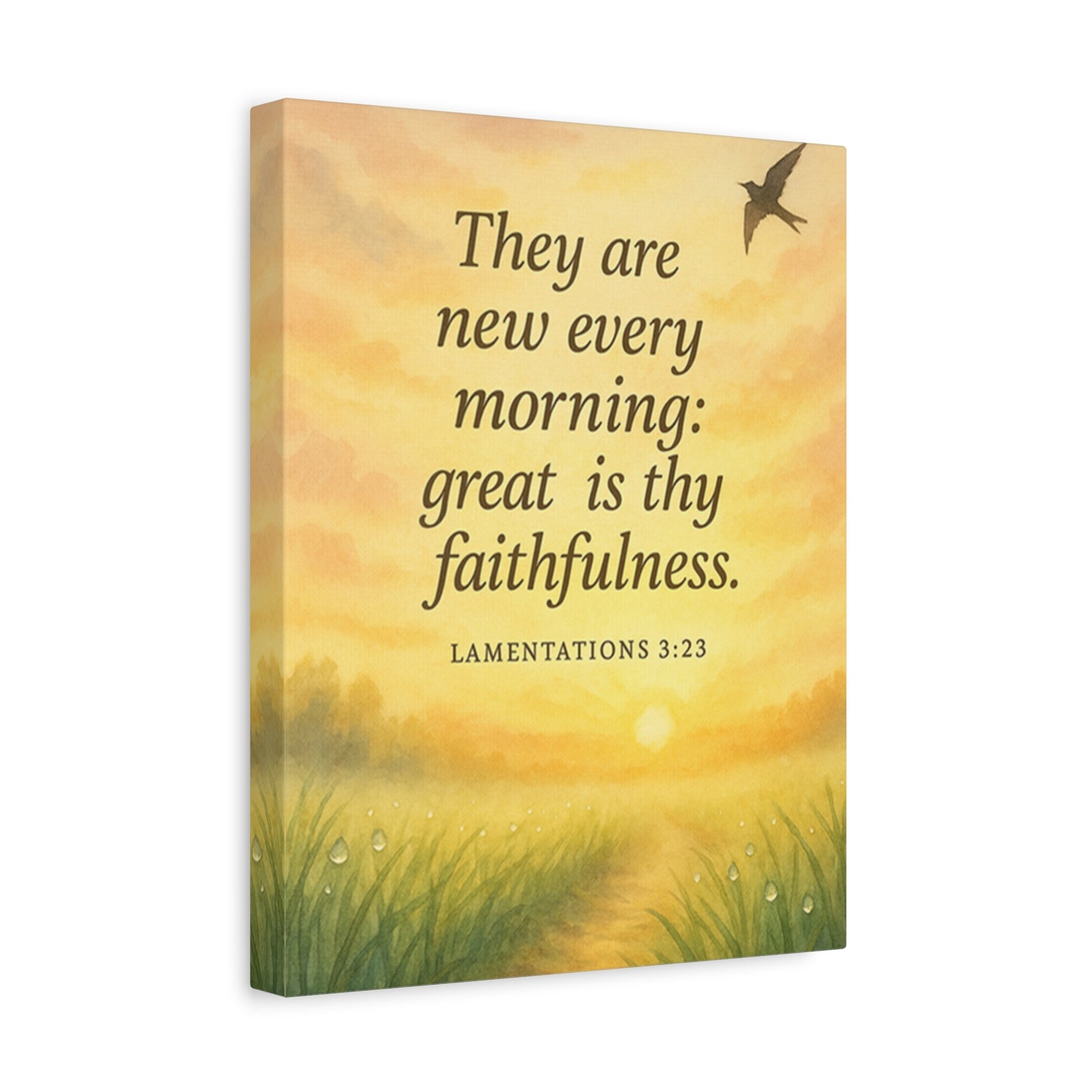 Bible Verse Canvas Lamentations 3:23 Christian Home Décor Wall Art Scripture Ready to Hang Faith Print