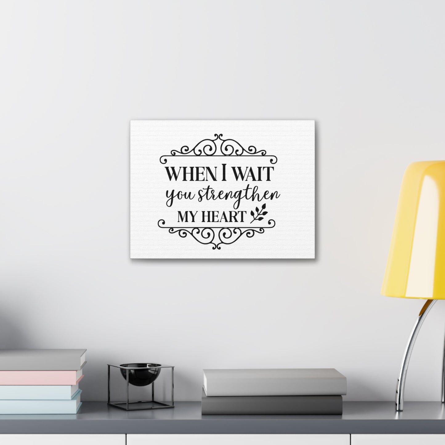 When I Wait Psalm 27:14 Christian Wall Art Print Ready to Hang