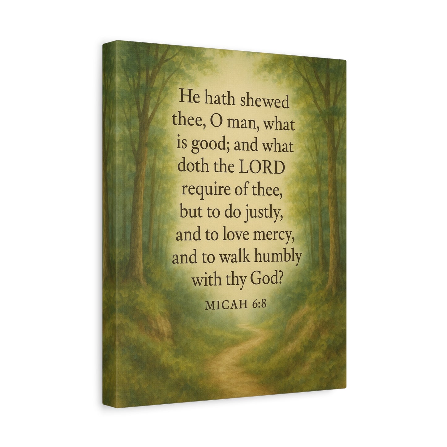 Bible Verse Canvas Micah 6:8 Christian Home Décor Wall Art Scripture Ready to Hang Faith Print