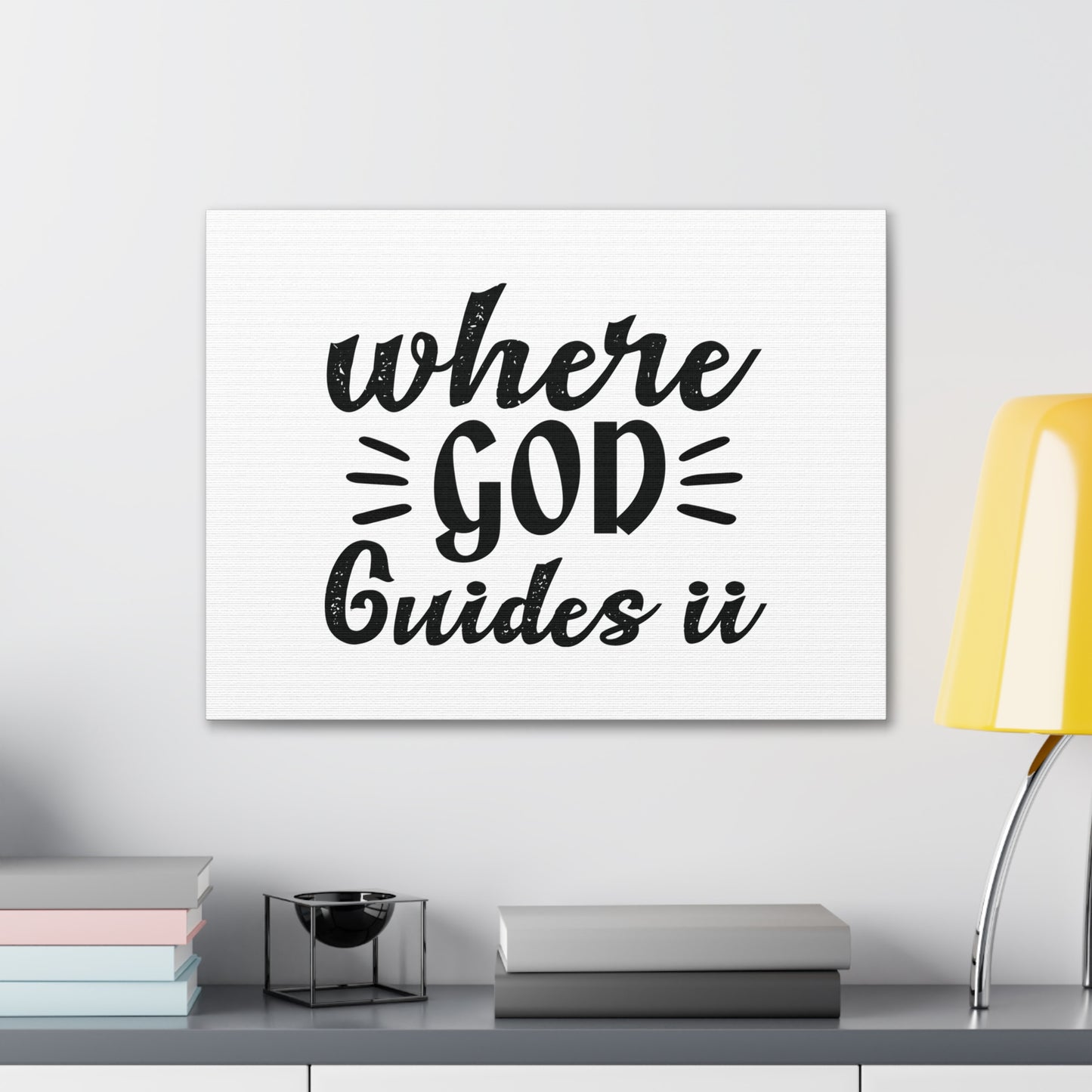 Where God Guides U Psalm 119:105 Christian Wall Art Bible Verse Print Ready to Hang