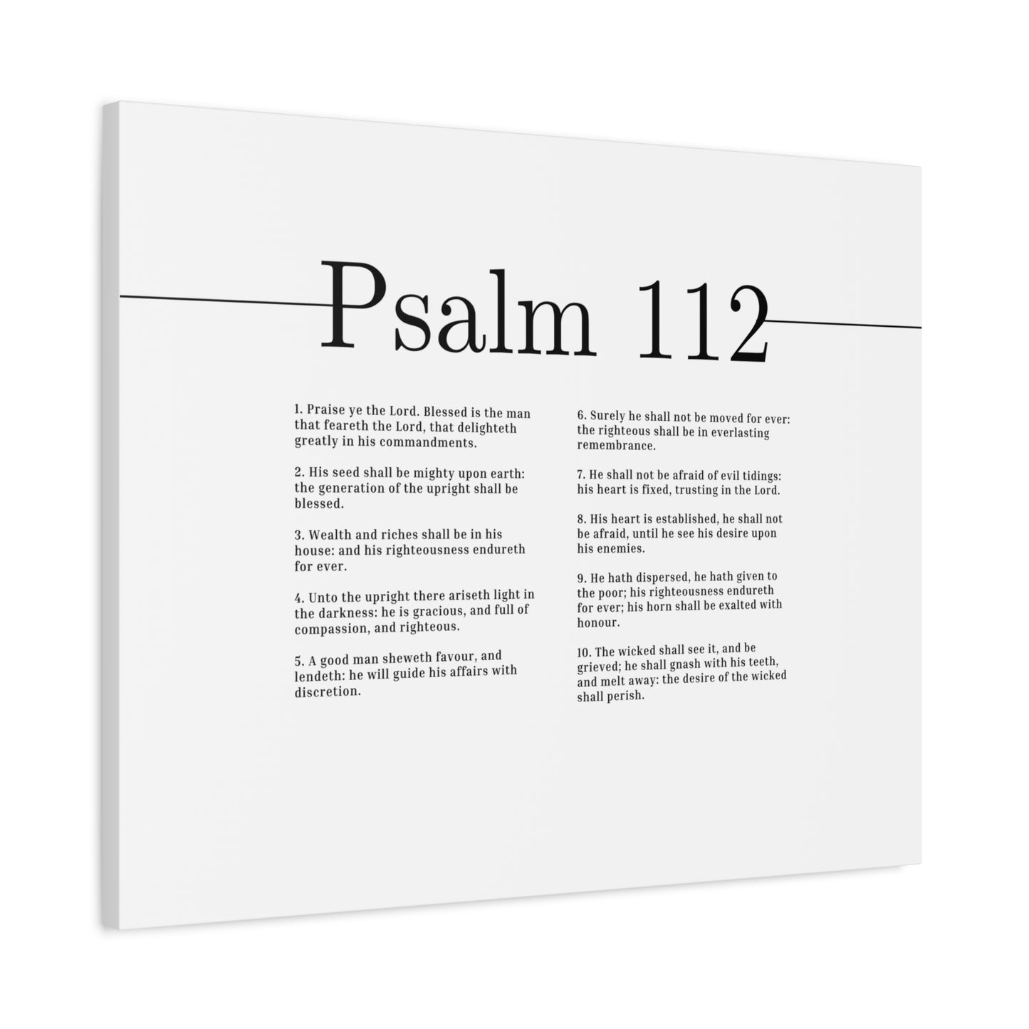 Scripture Canvas Everlasting Remembrance Psalm 112 Christian Wall Art Bible Verse Print Ready to Hang
