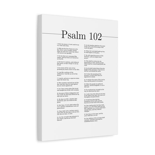 Scripture Canvas Hear My Prayer, O Lord Psalm 102 Christian Wall Art Bible Verse Print Ready to Hang