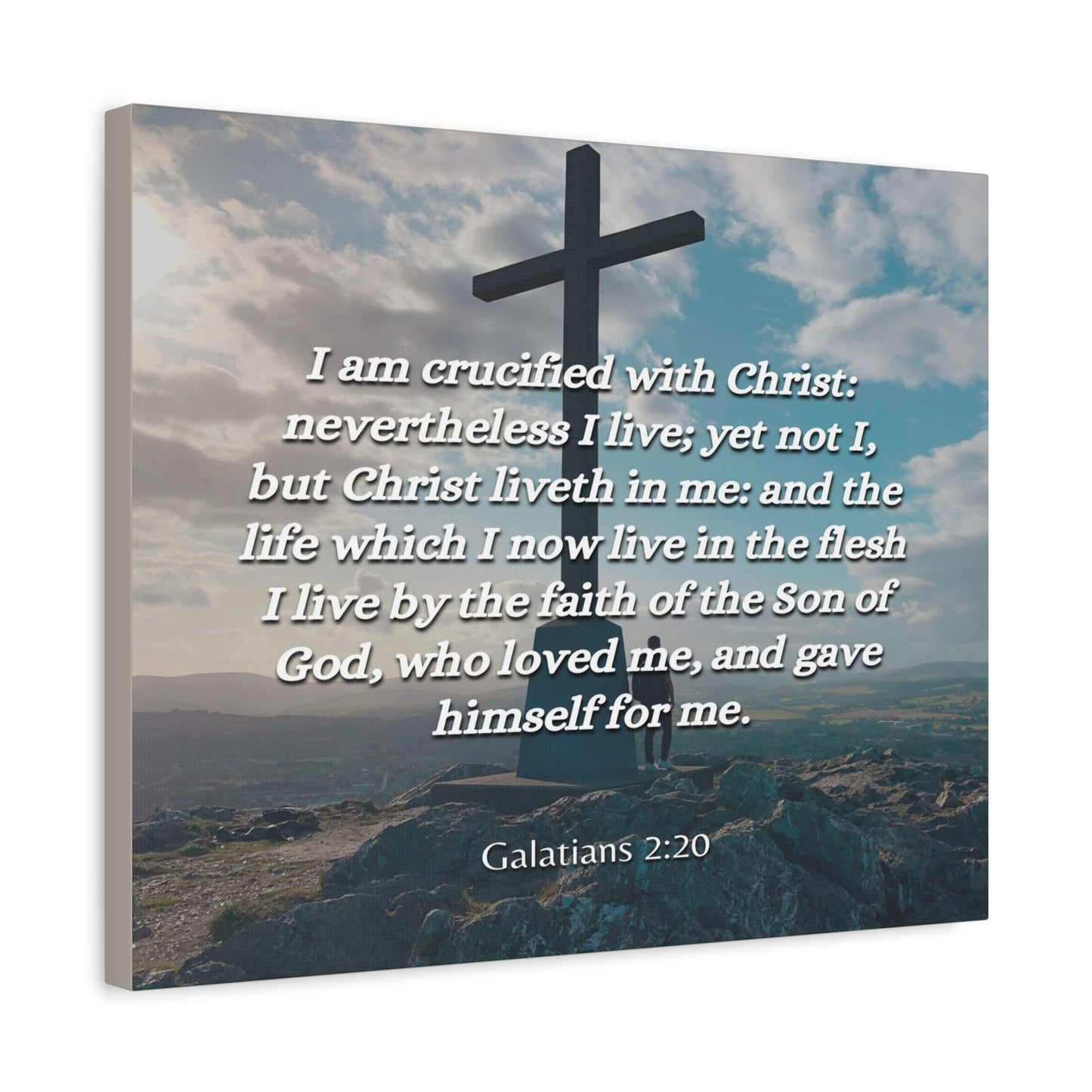 Scripture Canvas By The Faith Galatians 2:20 Christian Wall Art Bible Verse Print Ready to Hang