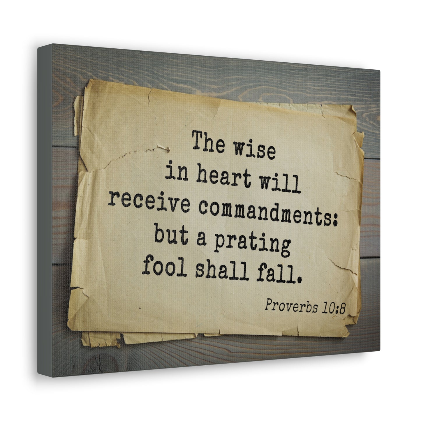 The Wise Proverbs 10:8 Christian Wall Art Bible Verse Print Ready to Hang