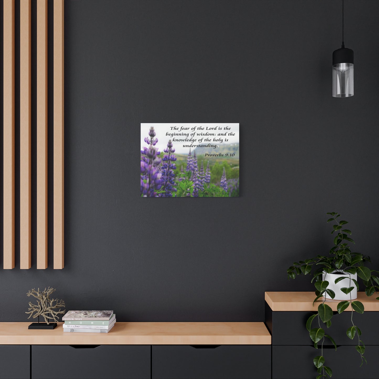 Bible Verse Canvas The Fear of The Lord Proverbs 9:10 Christian Home Décor Wall Art Scripture Ready to Hang Faith Print