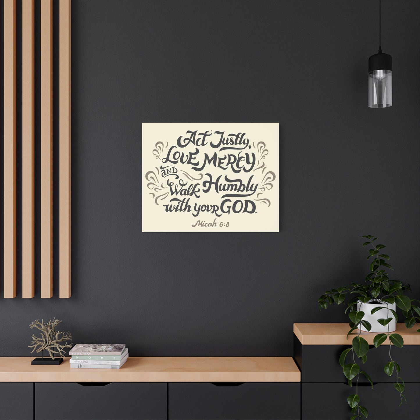 Scripture Canvas Act Justly Walk Humbly Micah 6:8 Christian Wall Art Bible Verse Print Ready To Hang