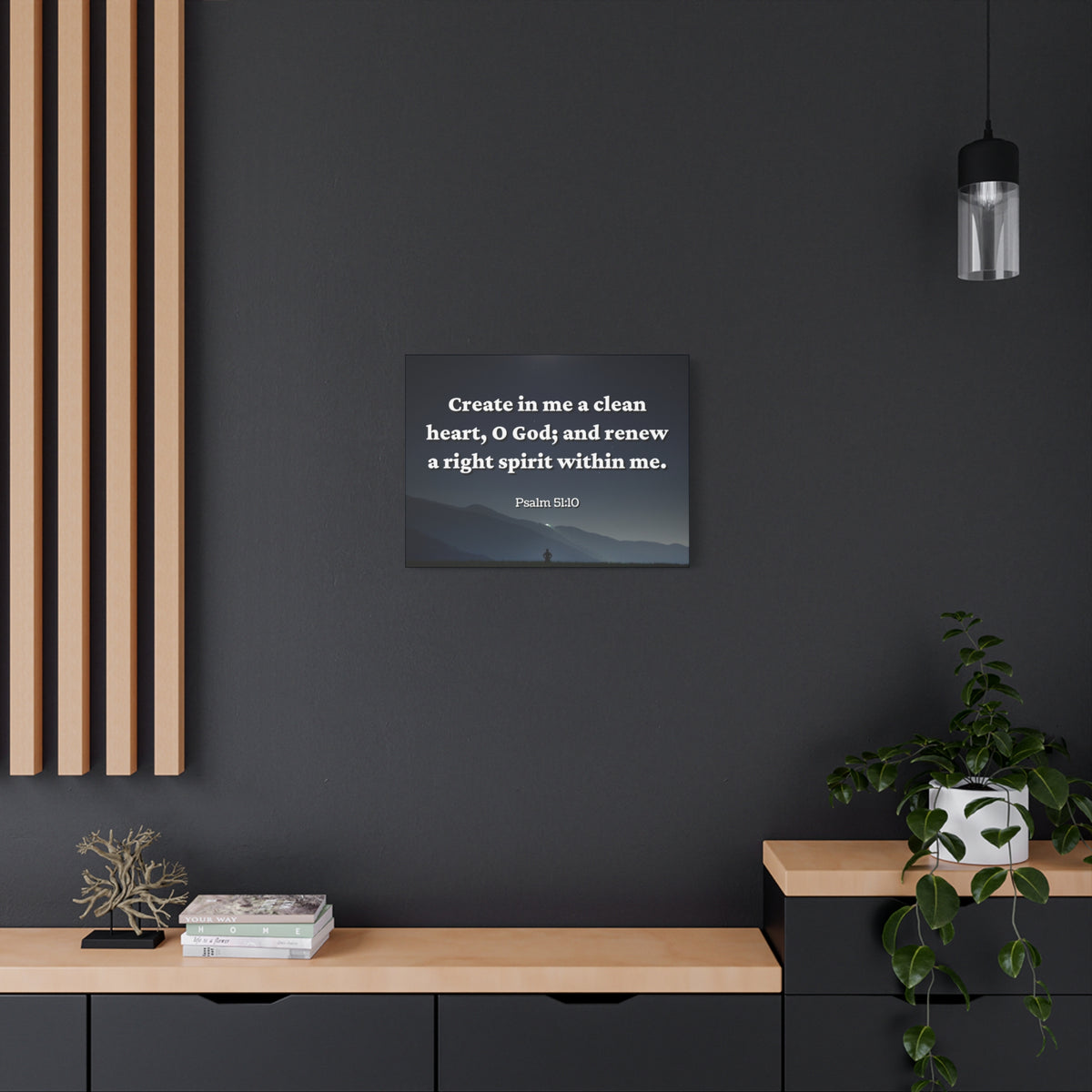Scripture Canvas Right Spirit Psalm 51:10 Christian Wall Art Bible Verse Print Ready to Hang