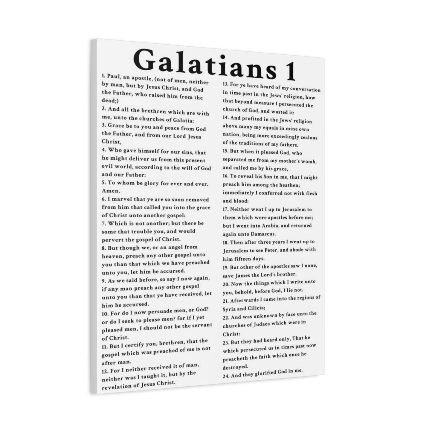 Scripture Walls Galatians 1 Chapter White Defending the Gospel of Grace Bible Canvas Christian Wall Art Ready to Hang Unframed