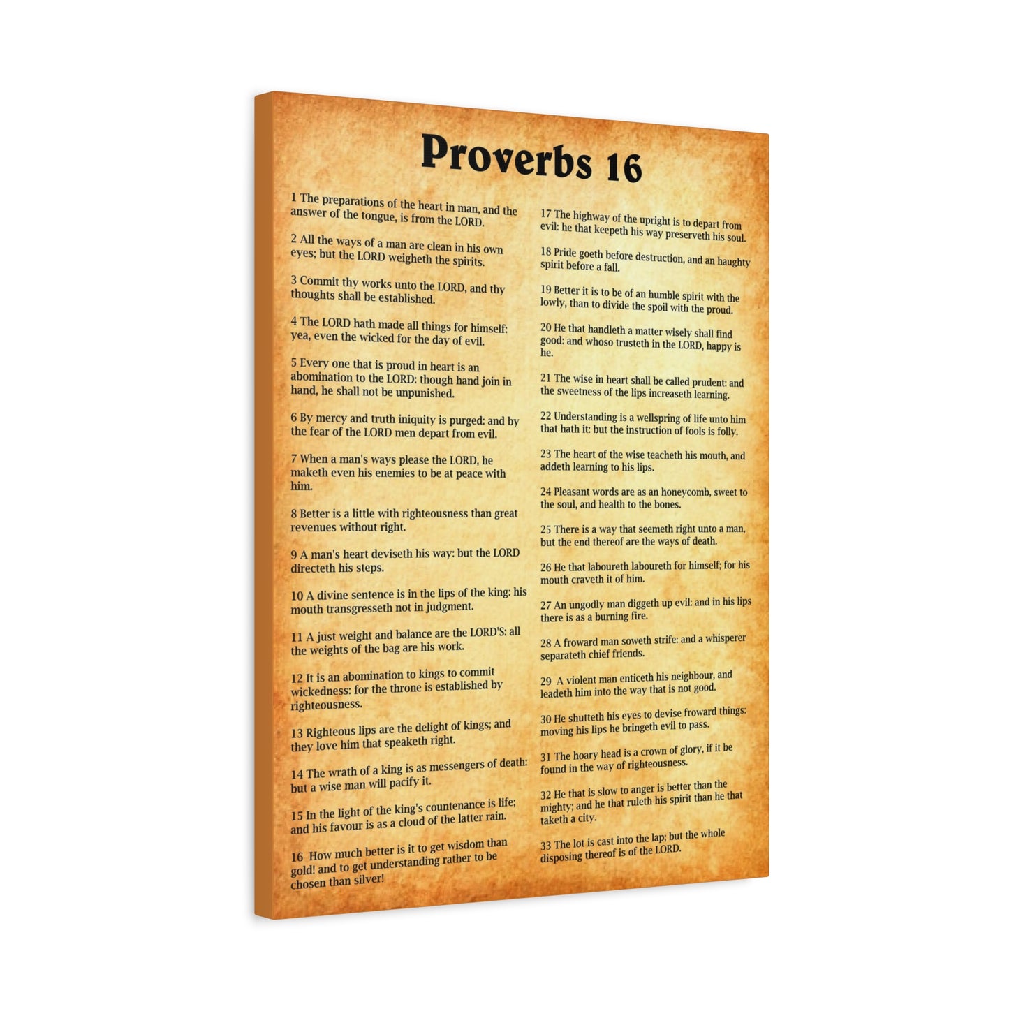 Scripture Walls Proverbs Chapter 16 Gold Bible Canvas Christian Wall Art Ready to Hang Unframed