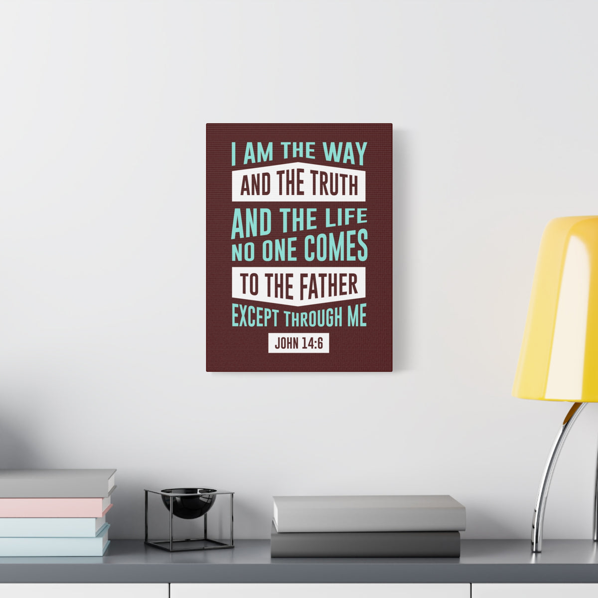Scripture Canvas The Way John 14:6 Christian Wall Art Bible Verse Print Ready to Hang