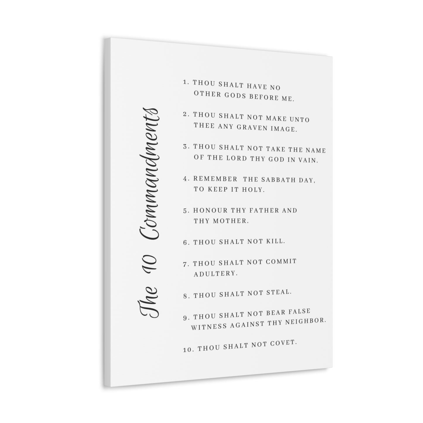 10 Commandments White Side Christian Wall Art Print Ready to Hang