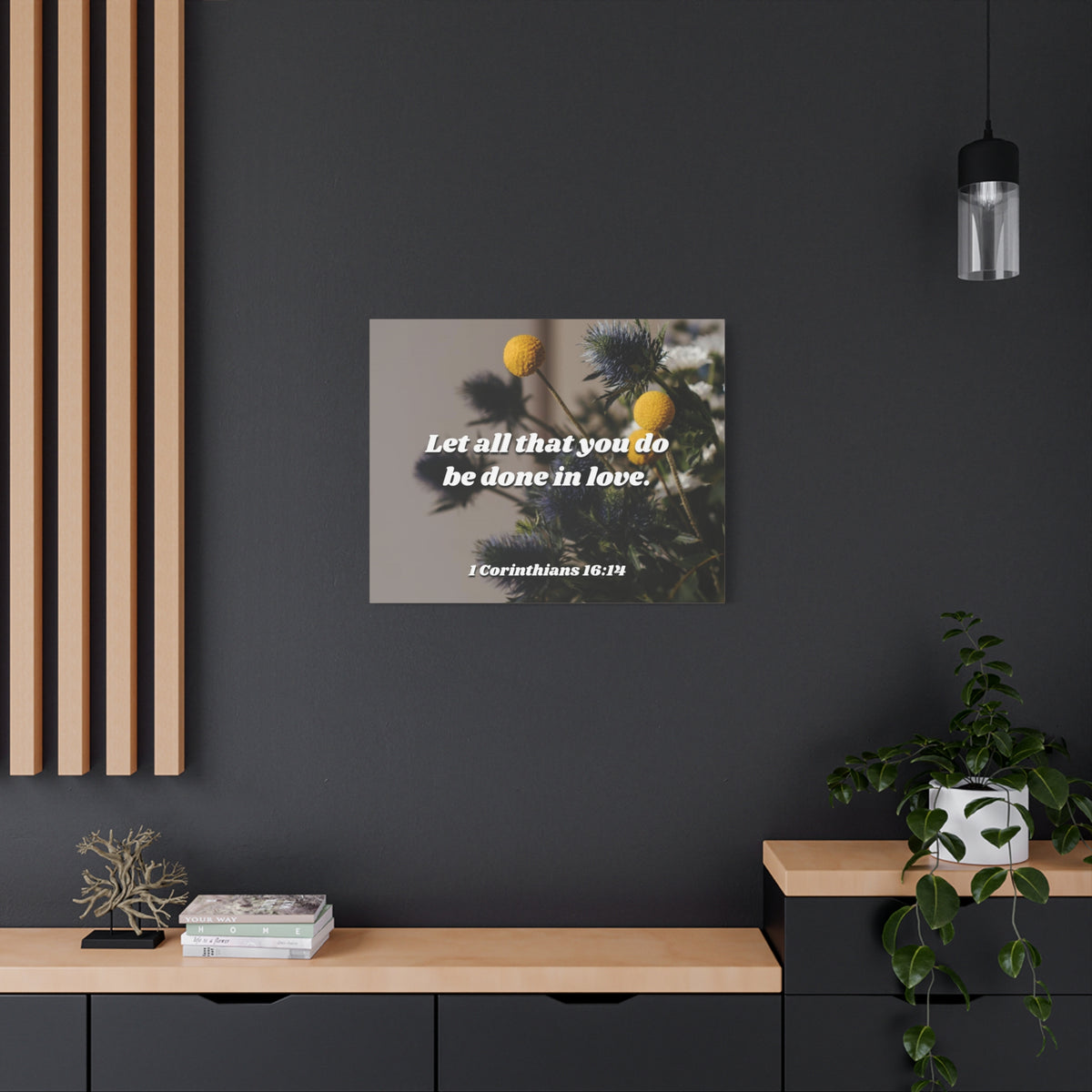 Scripture Canvas Be Done In Love 1 Corinthians 16:14 Christian Wall Art Bible Verse Print Ready to Hang