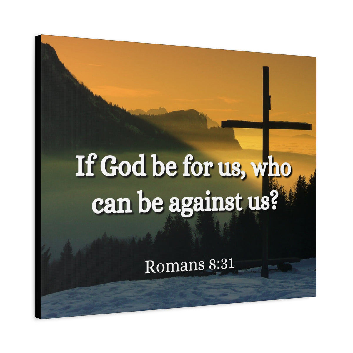 Scripture Canvas Be For Us Romans 8:31 Christian Wall Art Bible Verse Print Ready to Hang