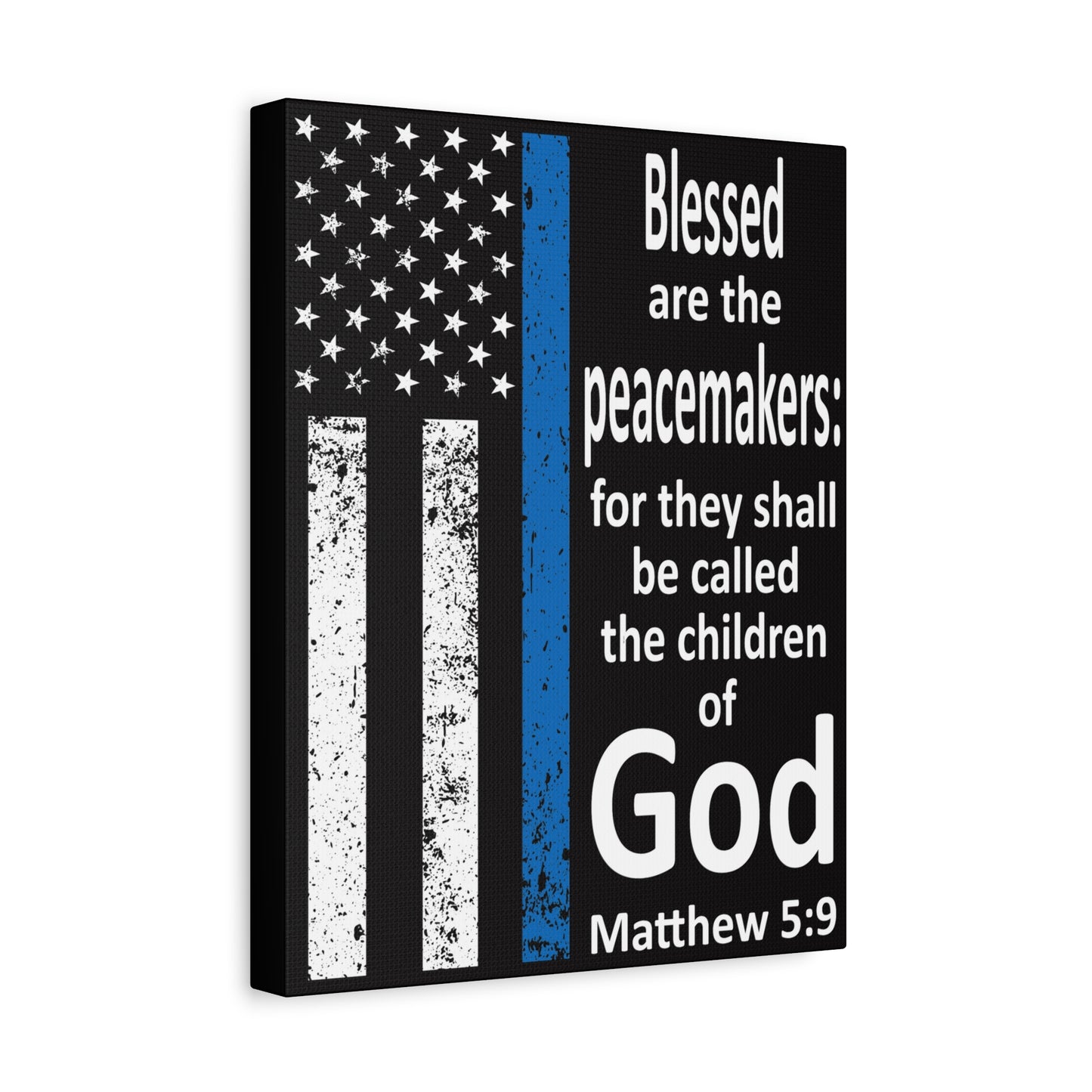 Scripture Walls Matthew 5:9 Police Officer Sign Bible Canvas Christian Wall Art Ready to Hang Unframed