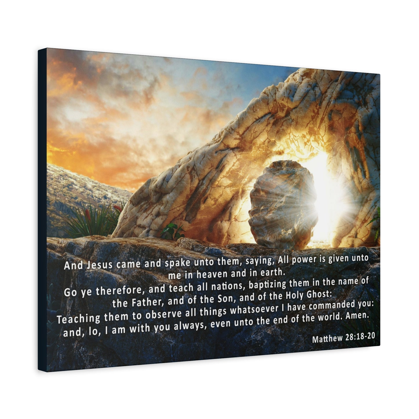 Matthew 28:18-20 The Great Commission Canvas – Christian Wall Art, Ready to Hang