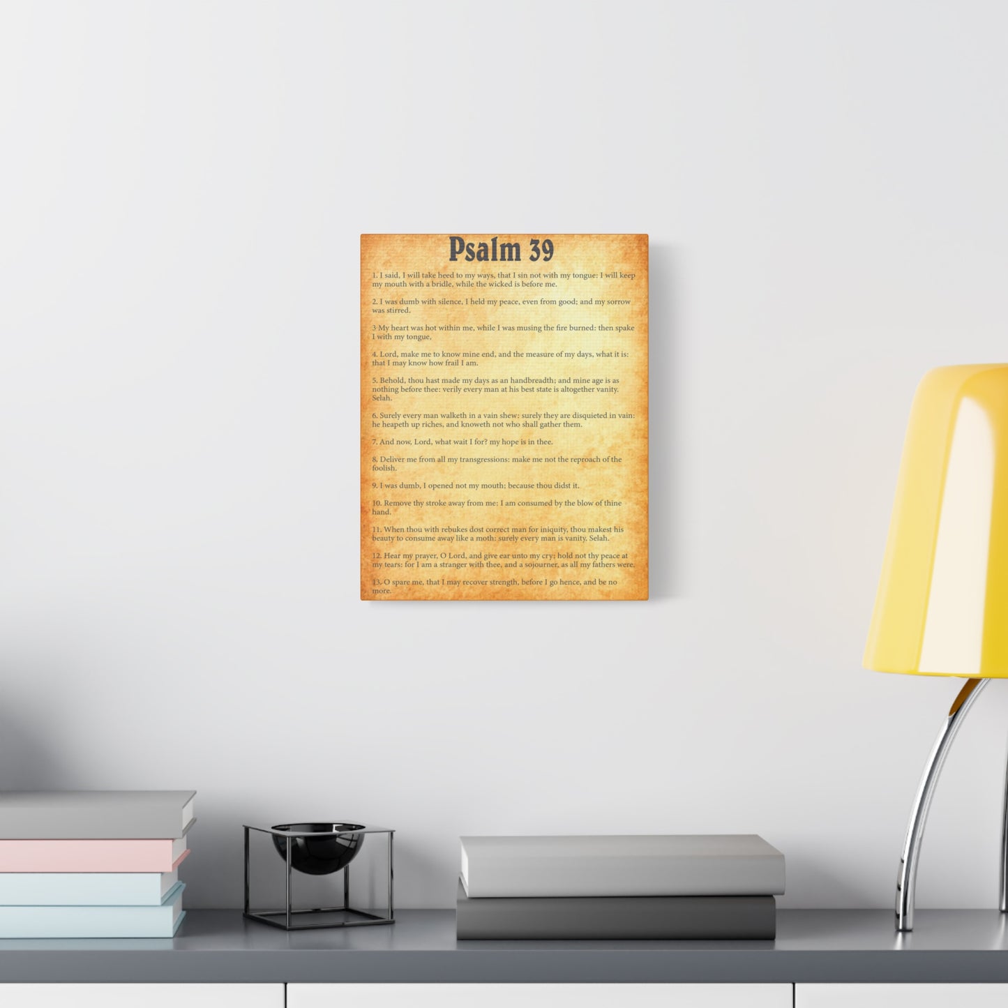 Scripture Walls Psalm 39 Gold Bible Chapter Canvas Christian Wall Art Ready to Hang