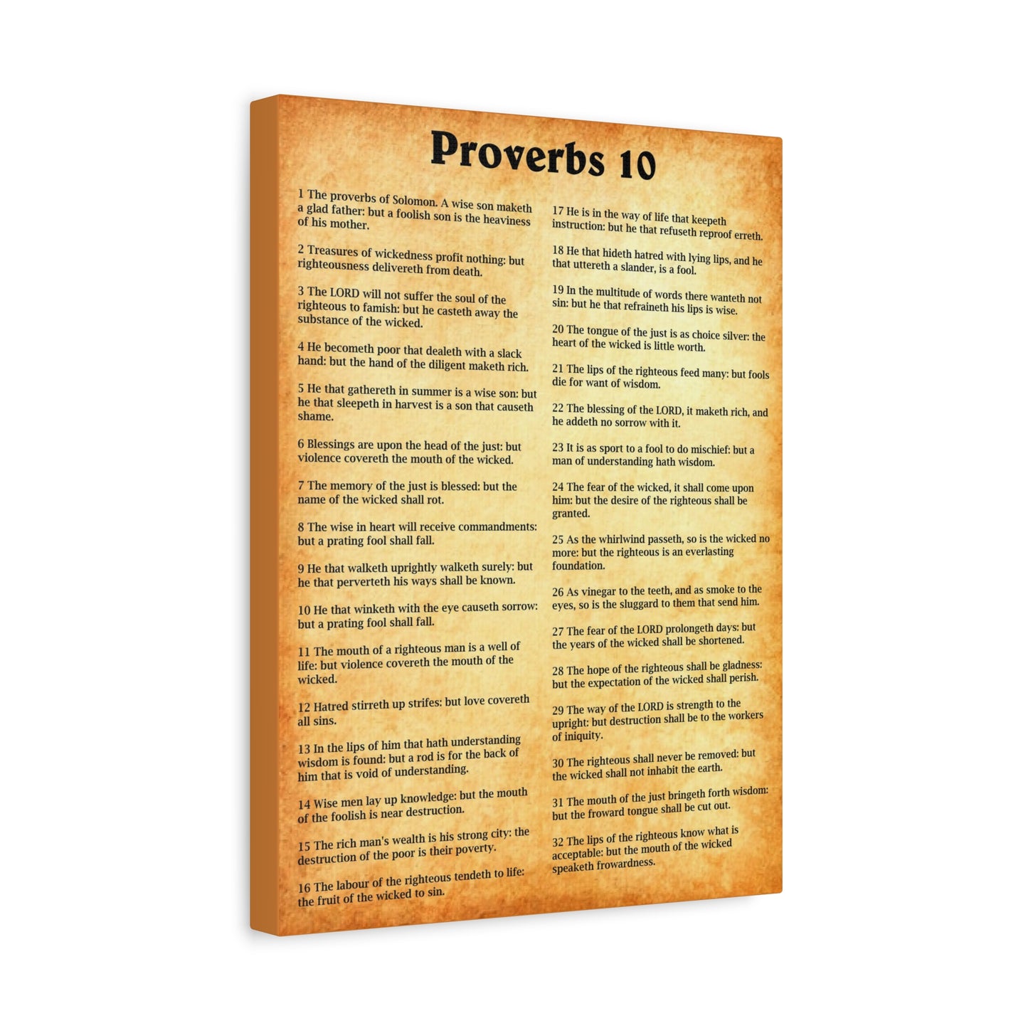 Scripture Walls Proverbs Chapter 10 Gold Bible Canvas Christian Wall Art Ready to Hang Unframed
