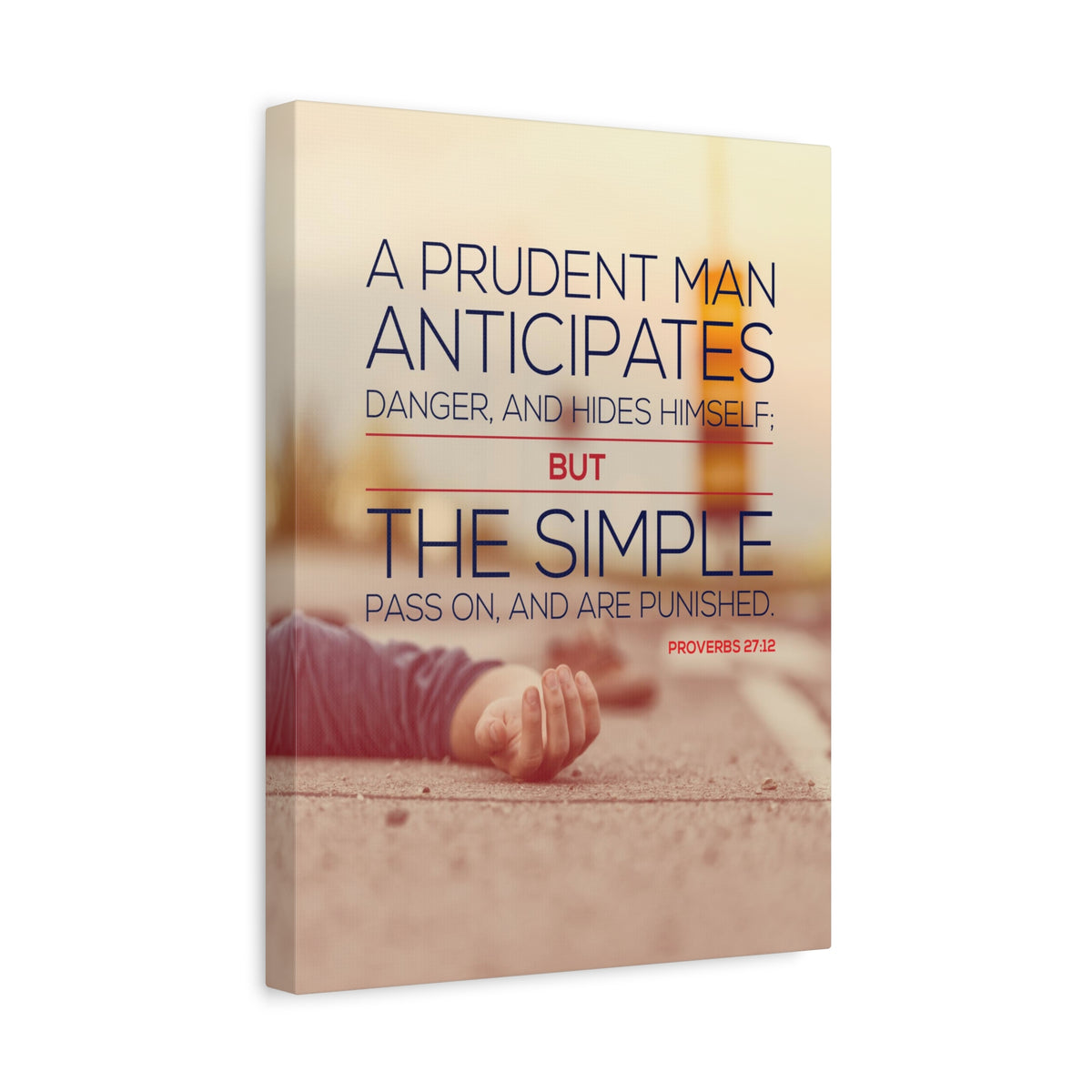 Scripture Canvas A Prudent Man Proverbs 27:12 Christian Wall Art Bible Verse Print Ready to Hang
