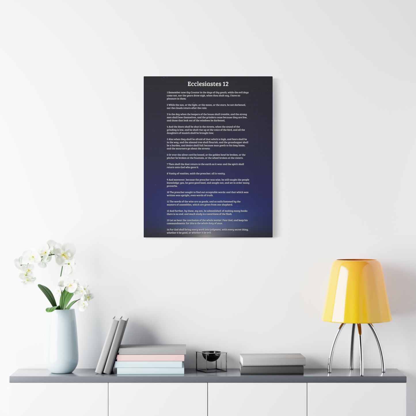 Scripture Walls Fear God & Keep His Commands Ecclesiastes 12 Bible Verse Canvas Christian Wall Art Ready to Hang
