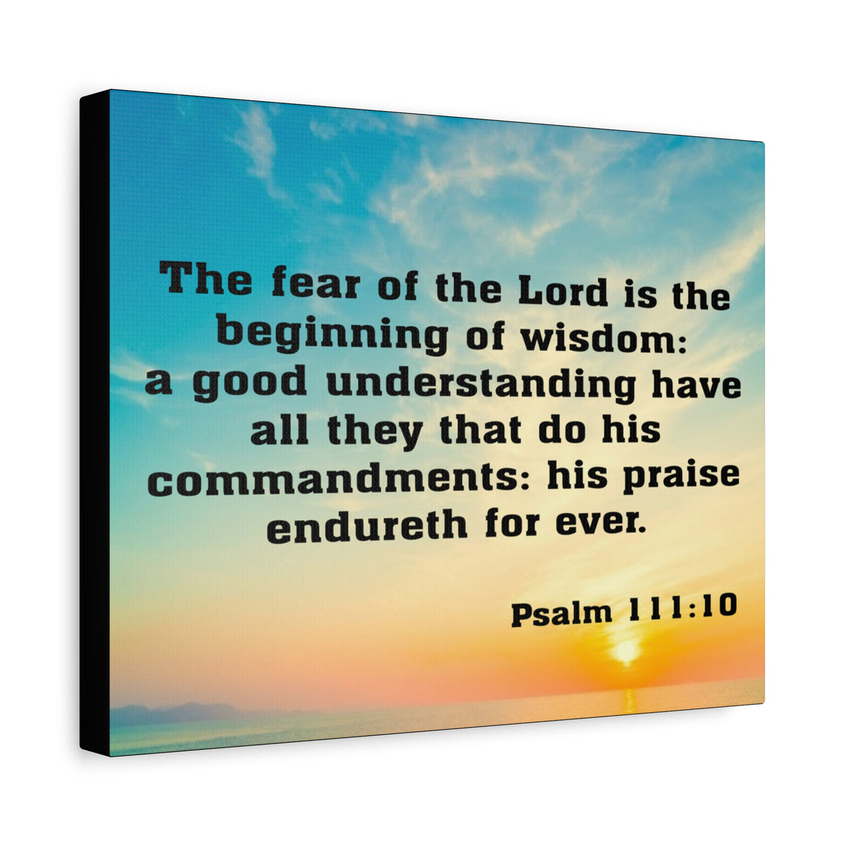 Bible Verse Canvas The Fear of The Lord is The Beginning of Wisdom Psalm 111:10 Christian Home Décor Wall Art Scripture Ready to Hang Faith Print