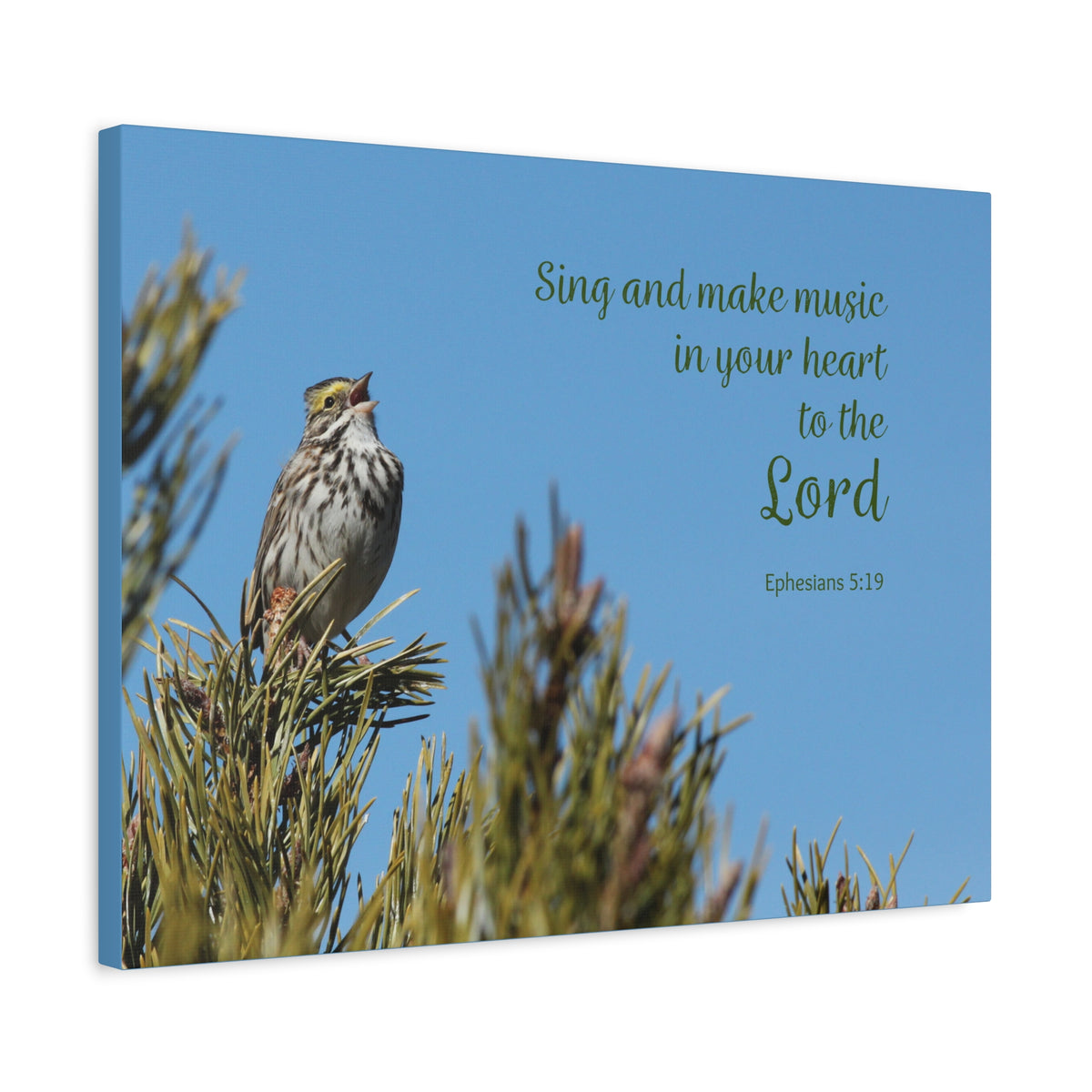 Scripture Canvas In Your Heart Ephesians 5:19 Christian Wall Art Bible Verse Print Ready to Hang