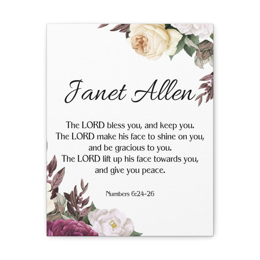 Personalized Numbers 6:24-26 Bible Chapter Canvas Christian Wall Art Ready to Hang