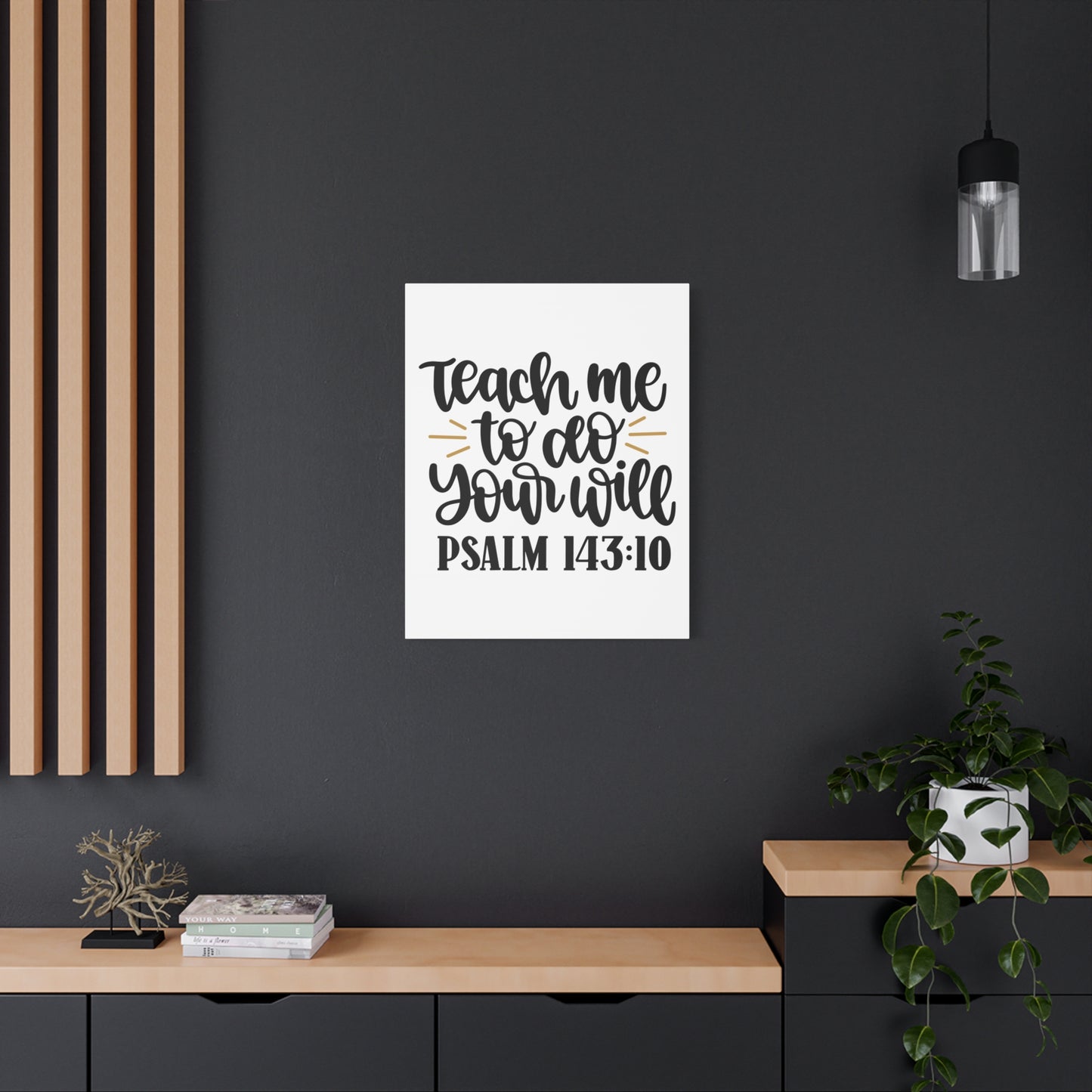 Scripture Canvas Teach Me Psalm 143:10 Christian Wall Art Bible Verse Print Ready to Hang