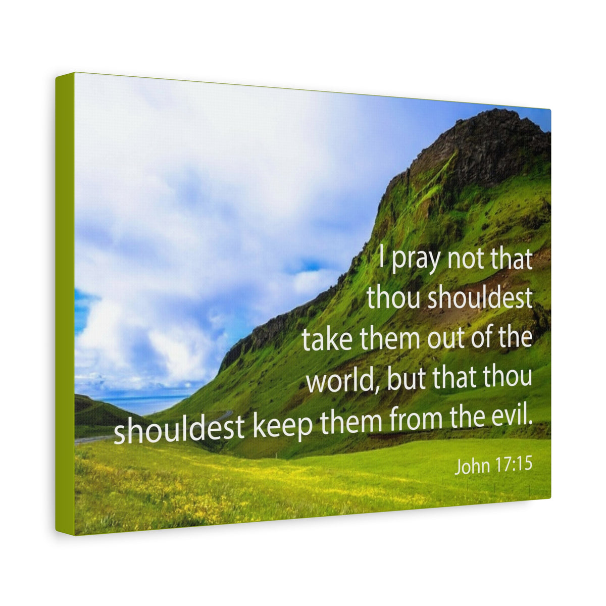 Scripture Canvas I Pray Not John 17:15 Christian Wall Art Bible Verse Print Ready to Hang