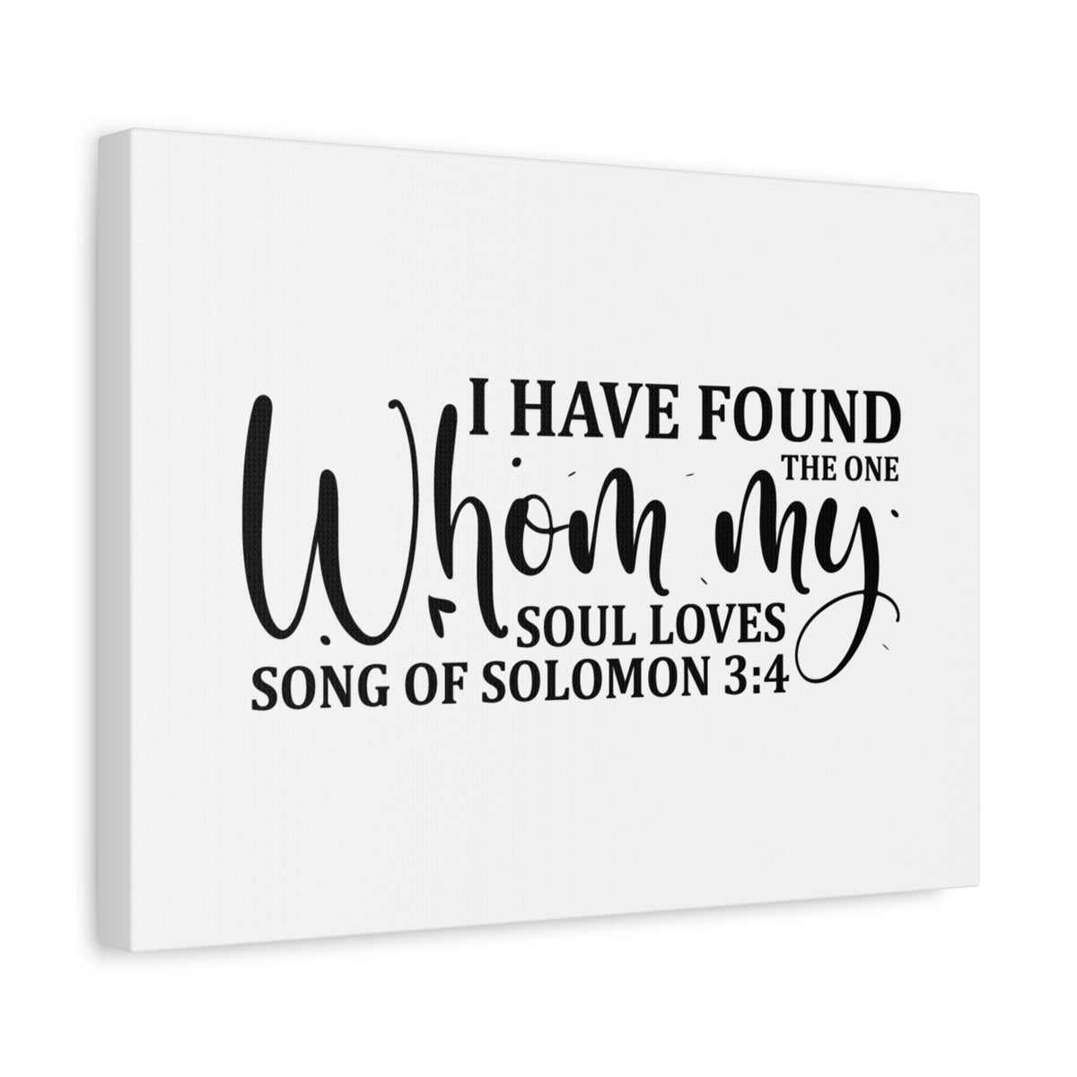 Scripture Canvas My Soul Loves Song Of Solomon 3:4 Christian Wall Art Bible Verse Print Ready to Hang