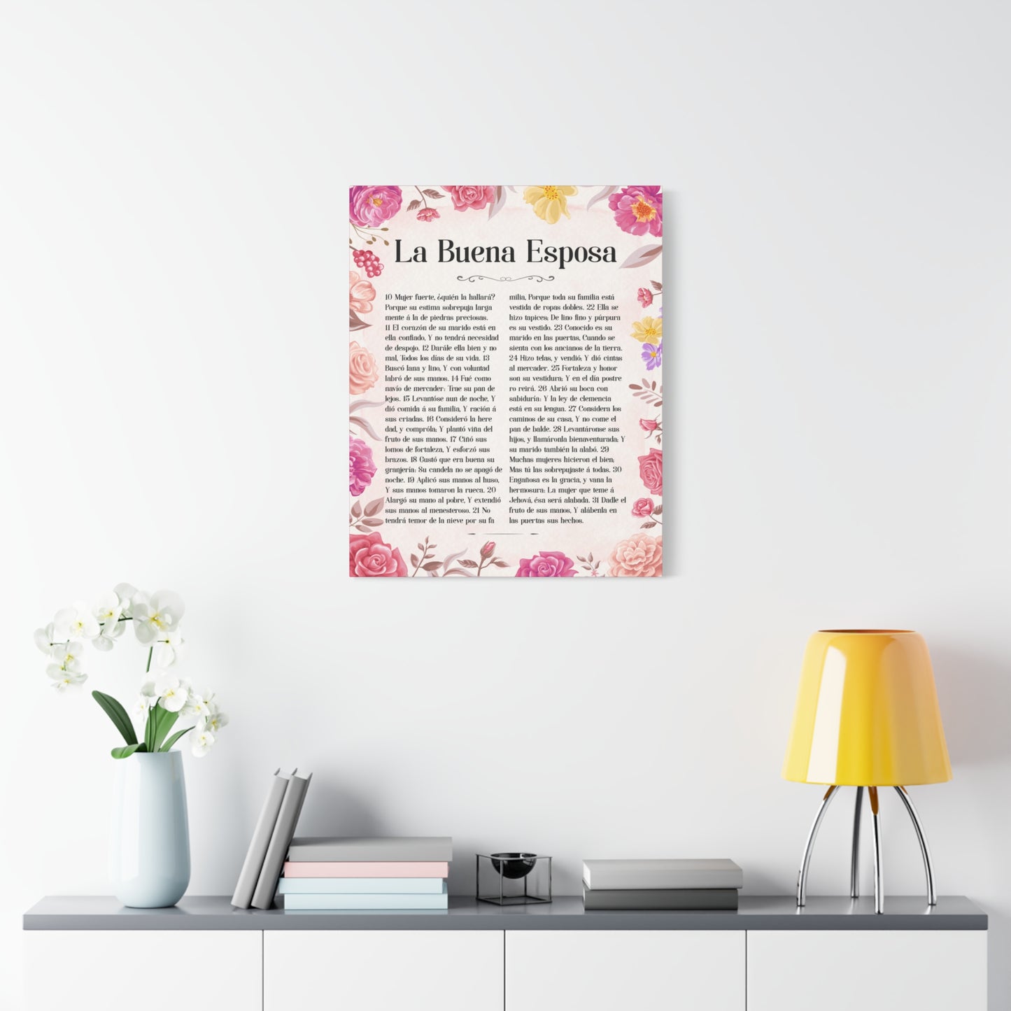 Scripture Walls La Buena Esposa Proverbios 31:10 Spanish Bible Verse Canvas Christian Wall Art Ready to Hang