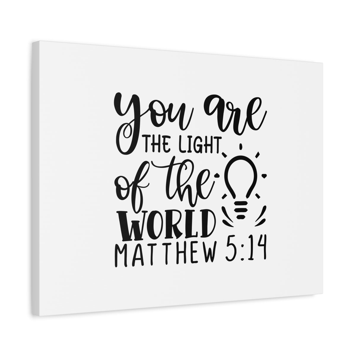 Scripture Canvas The Light Of The World Matthew 5:14 Christian Wall Art Bible Verse Print Ready to Hang