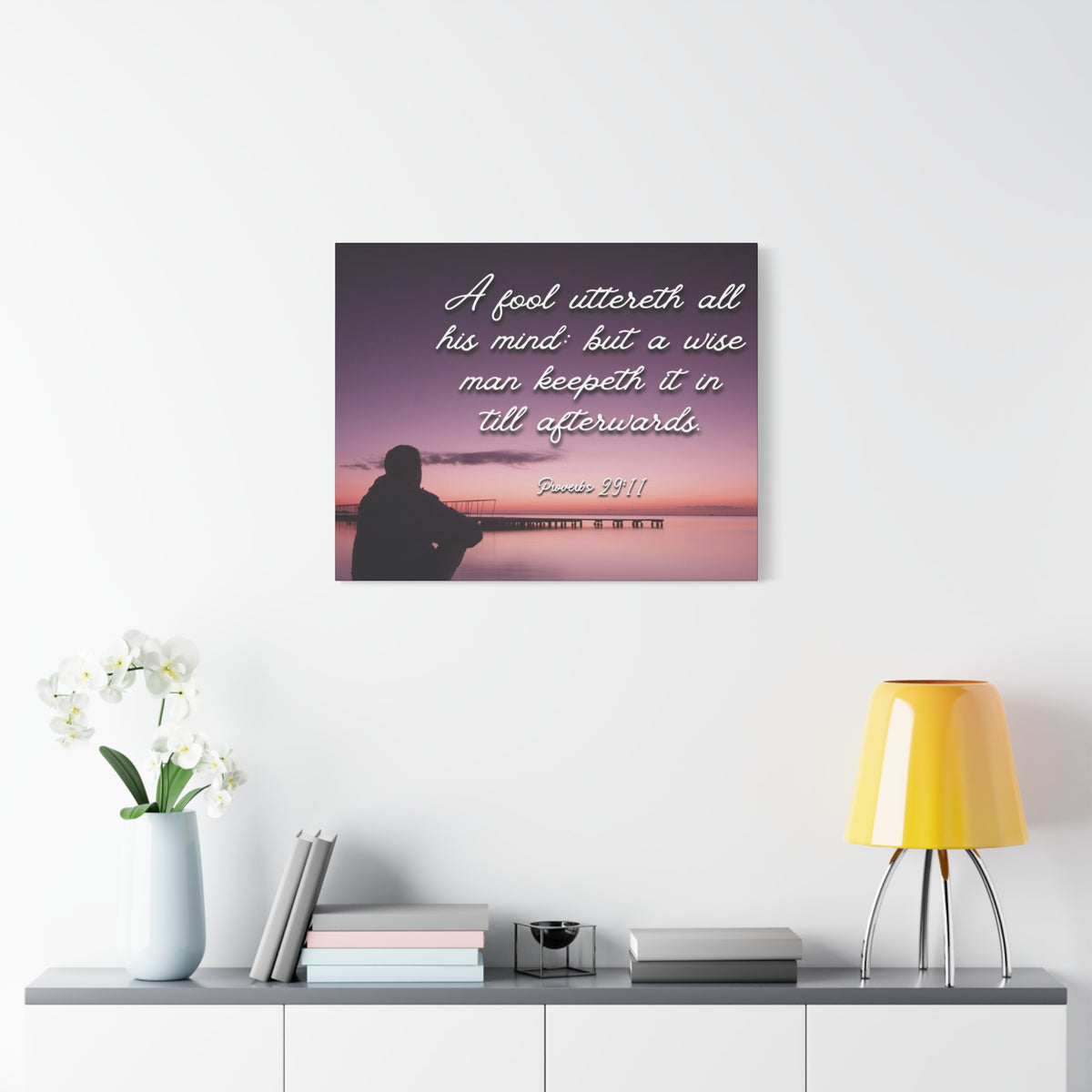 Scripture Canvas A Wise Man Proverbs 29:11 Christian Wall Art Bible Verse Print Ready to Hang