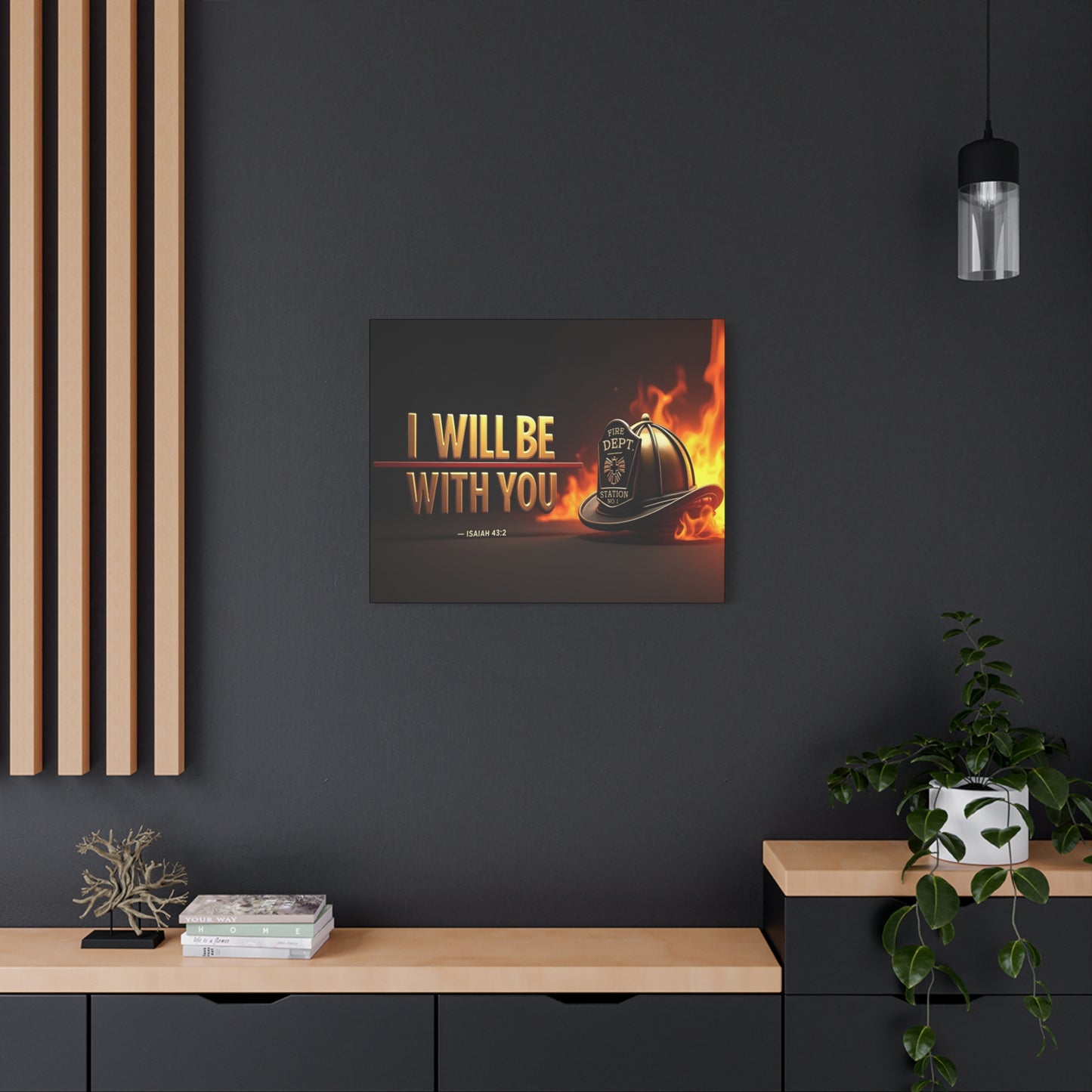 Scripture Walls Isaiah 43:2 Firefighter I Will Be With You Bible Verse Canvas Christian Wall Art Ready to Hang Unframed