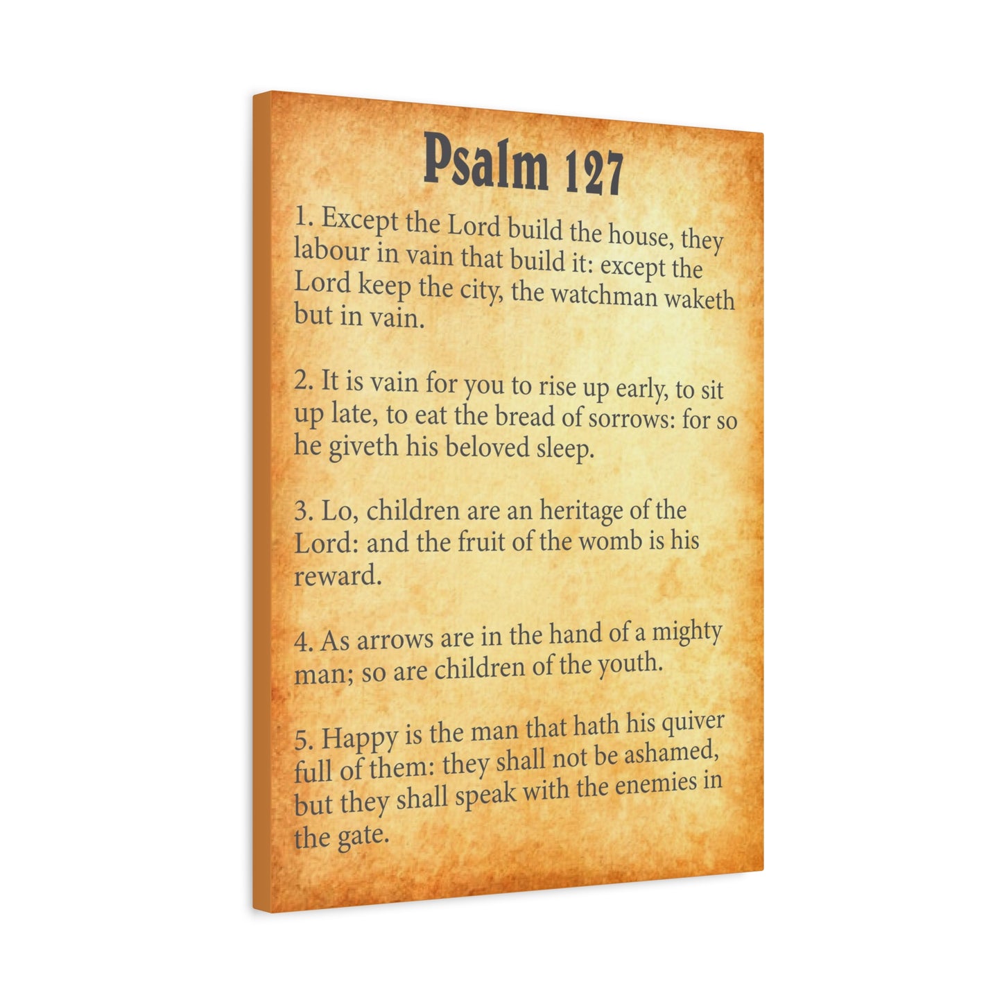 Scripture Walls Psalm 127 Gold Bible Chapter Canvas Christian Wall Art Ready to Hang