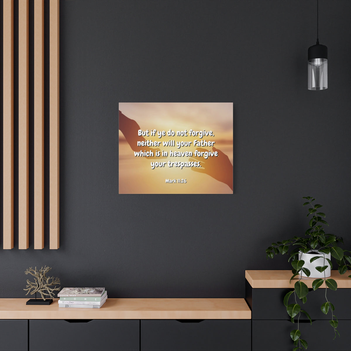 Scripture Canvas Forgive Your Trespasses Mark 11:26 Christian Wall Art Bible Verse Print Ready to Hang