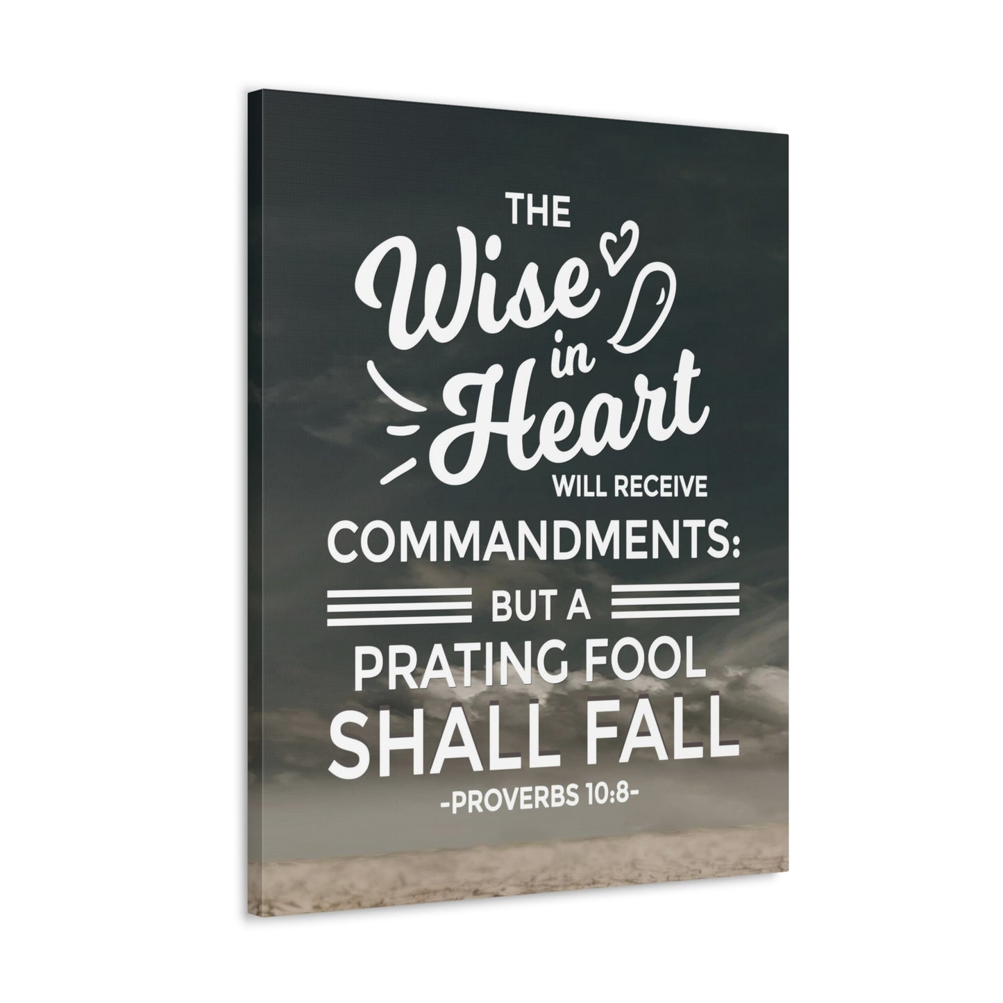 The Wise in Heart Proverbs 10:8 Christian Wall Art Bible Verse Print Ready to Hang
